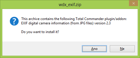 Total Commander - instalace EXIF rozšíření