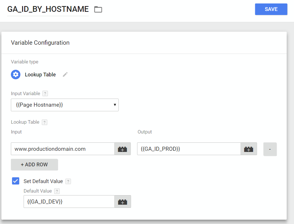 GA_ID_BY_HOSTNAME variable configuration