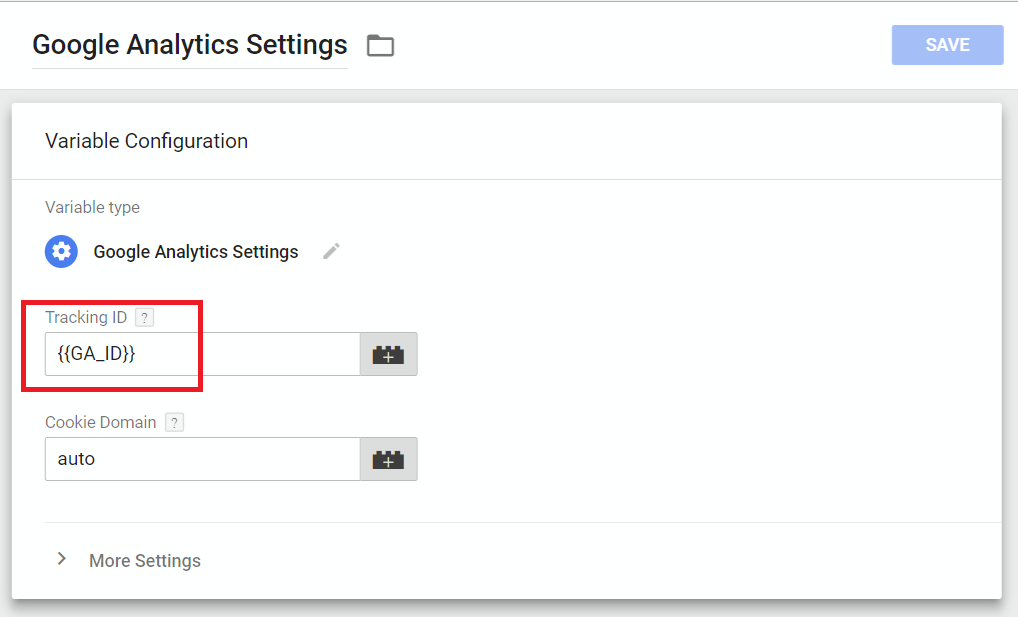 Google Analytics Settings variable